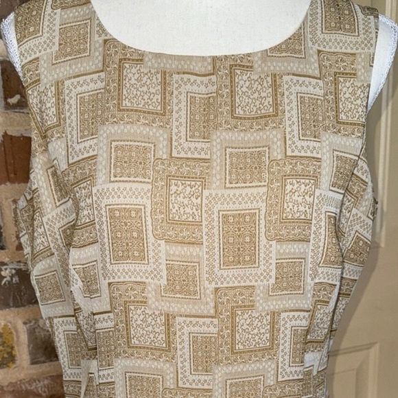 Vintage Mable High Fashion Italian Designer Tan Sleeveless Top Italian 42 US 6 - Picture 9 of 9